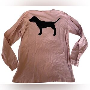 PINK Victoria's Secret Pink Long Sleeve with Black Logo Dog Small
